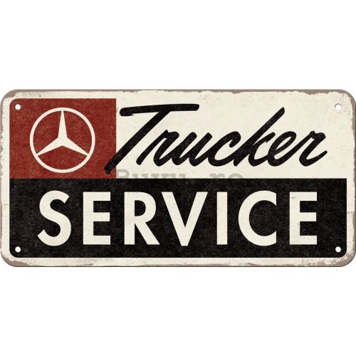 Placa metalica cu snur: Mercedes-Benz Trucker Service - 20x10 cm