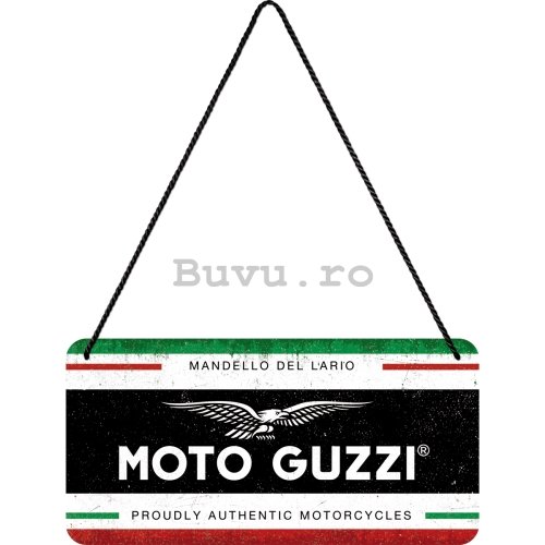 Placa metalica cu snur: Moto Guzzi (Italian Motorcycles) - 20x10 cm