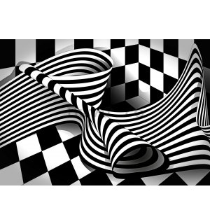 Fototapet vlies: Iluzie alb-negru - 254x184 cm