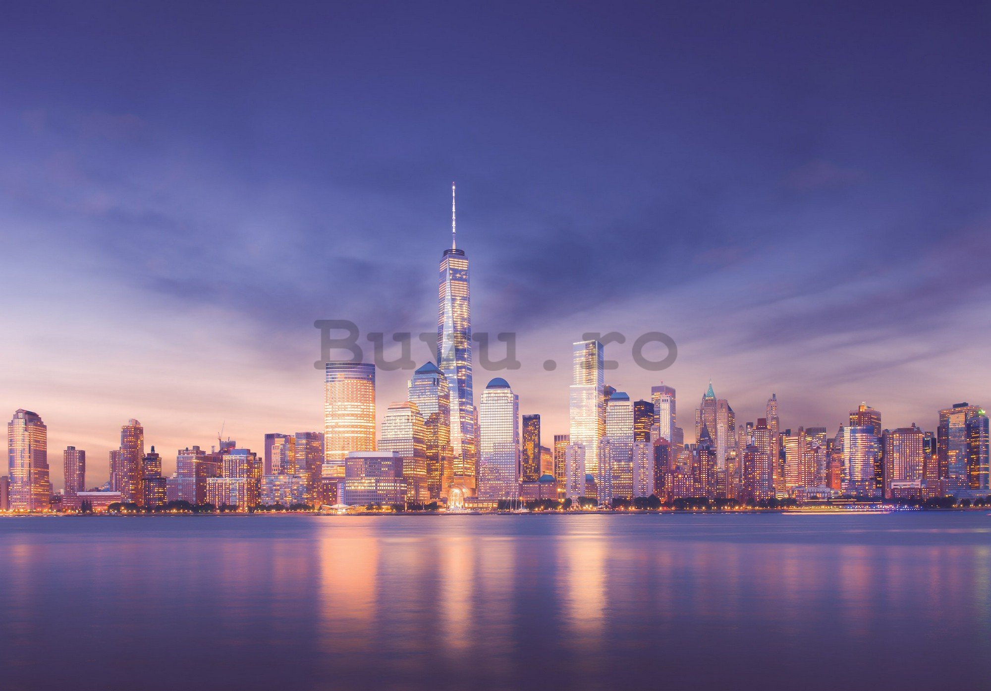 Fototapet: New York City (Manhattan după apus) - 254x92 cm
