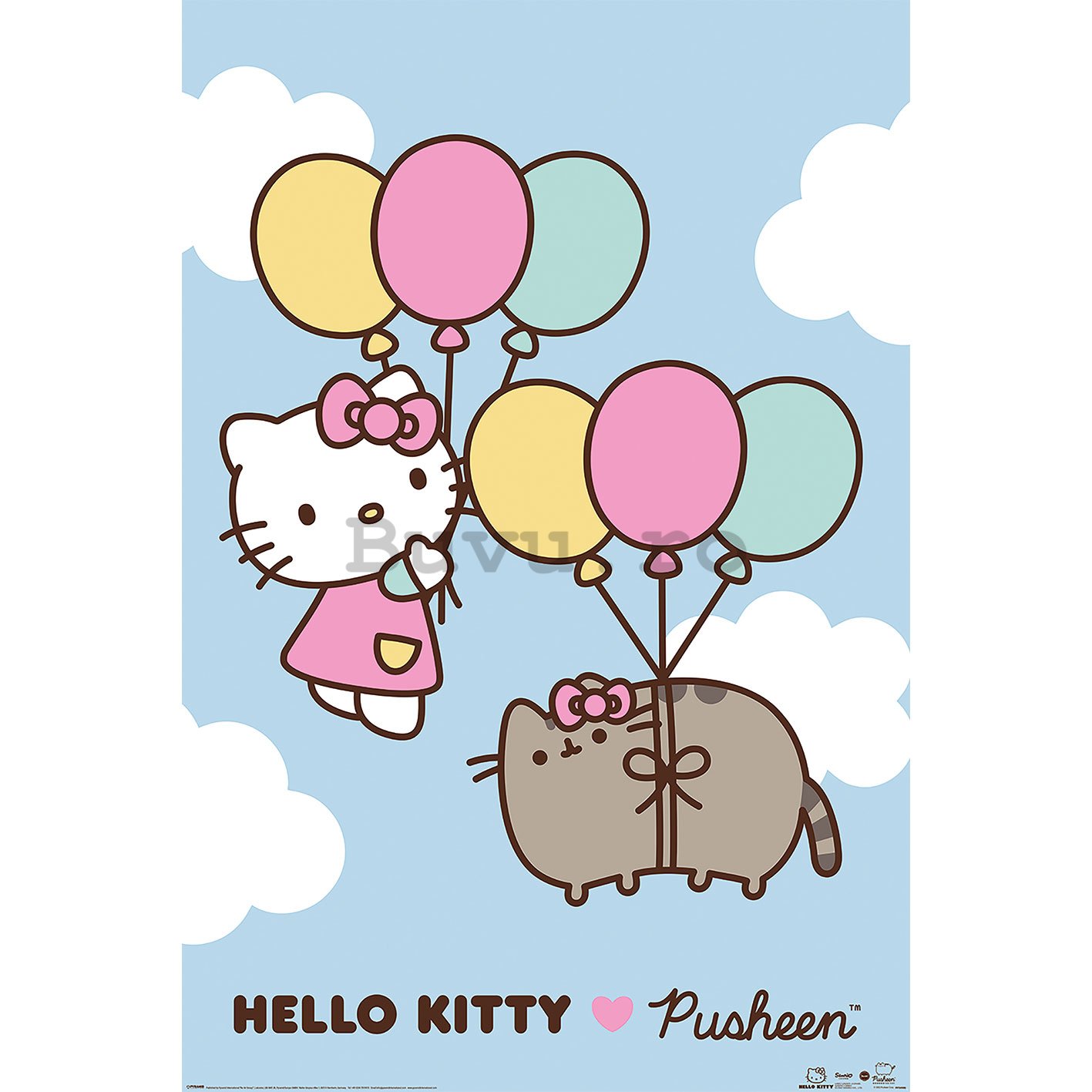 Poster - Pusheen x Hello Kitty (Up up and Away)