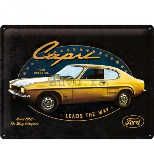 Placă metalică: Ford (Capri Leads the Way) - 40x30 cm