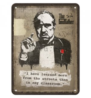 Placă metalică: The Godfather (Learn from the streets) - 20x15 cm