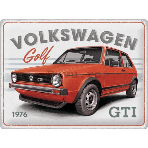 Placă metalică: VW Golf GTI 1976 - 40x30 cm
