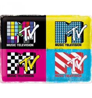 Placă metalică: MTV Logo Pop Art - 40x30 cm