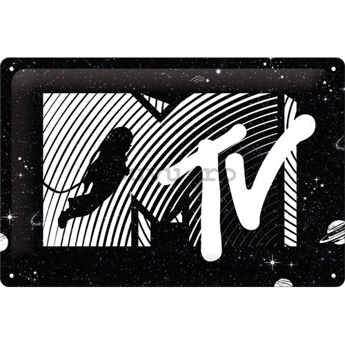 Placă metalică: MTV Moonman (Logo Universe) - 30x20 cm