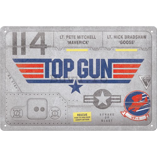 Placă metalică: Top Gun Aircraft Metal - 30x20 cm