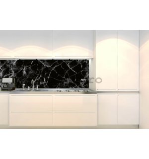 Tapet autoadeziv lavabil pentru bucătărie - Marmură neagră (2), 180x60 cm