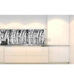 Tapet autoadeziv lavabil pentru bucătărie - Larbă neagră ?i albă, 180x60 cm