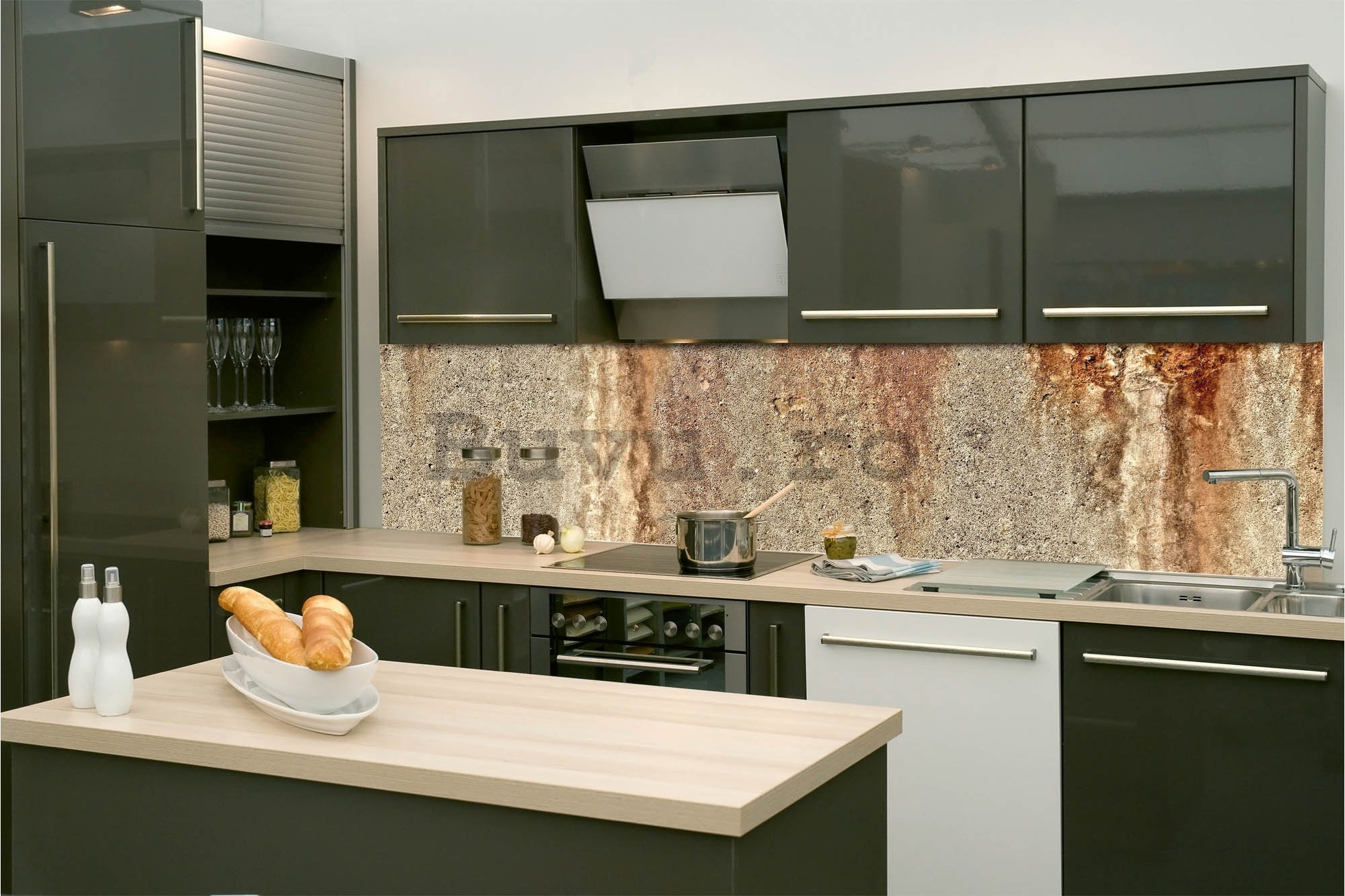 Tapet autoadeziv lavabil pentru bucătărie - Decor nisipos, 260x60 cm