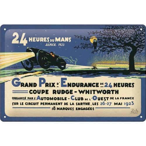 Placă metalică: 24h Le Mans First Race 1923 - 30x20 cm