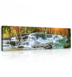 Tablou canvas: Cascada din pădure - 145x45 cm