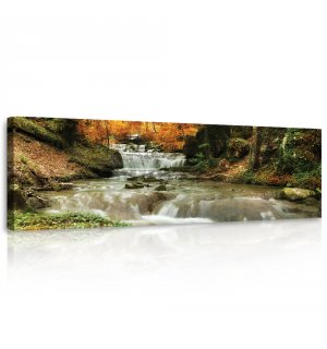 Tablou canvas: Râul de toamnă - 145x45 cm