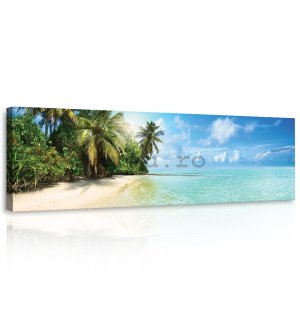Tablou canvas: Plaja tropicală însorită - 145x45 cm