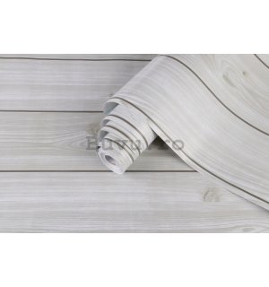 Folie autoadezivă pe mobilier scânduri de lemn alb 45cm x 3m