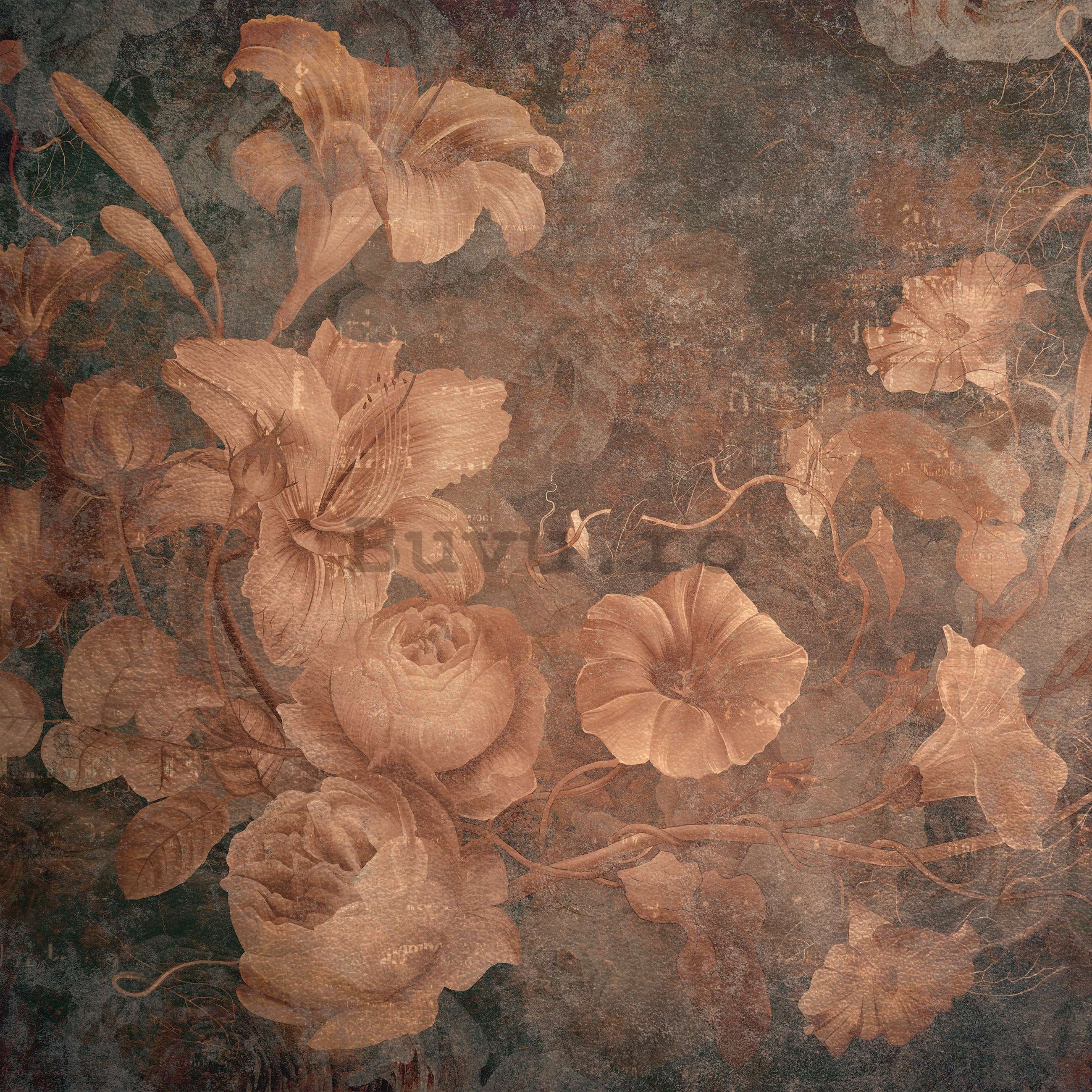 Fototapet vlies: Imitație de flori de epocă - 254x184 cm