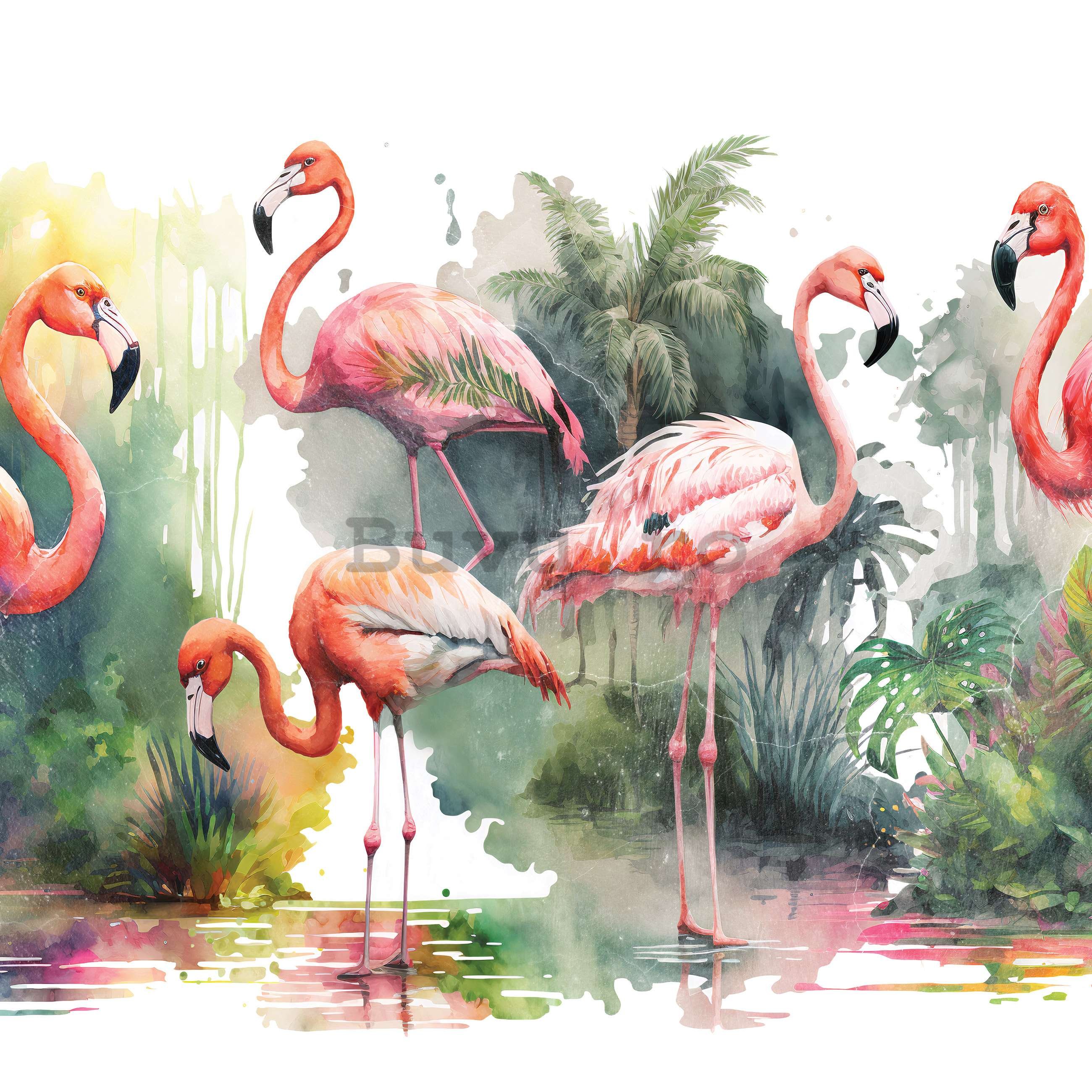 Fototapet vlies: Flamingo în natură - 254x184 cm