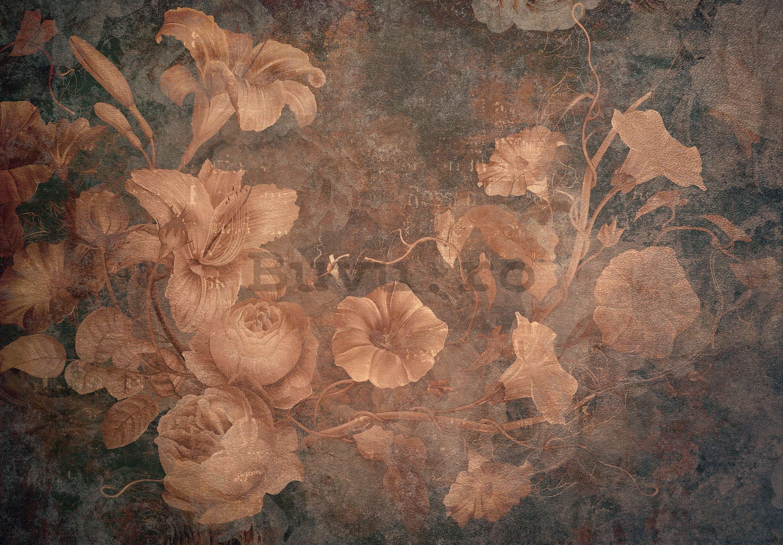 Fototapet vlies: Imitație de flori de epocă - 368x254 cm