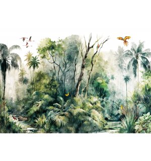 Fototapet vlies: În pădurea tropicală (pictat) - 254x184 cm