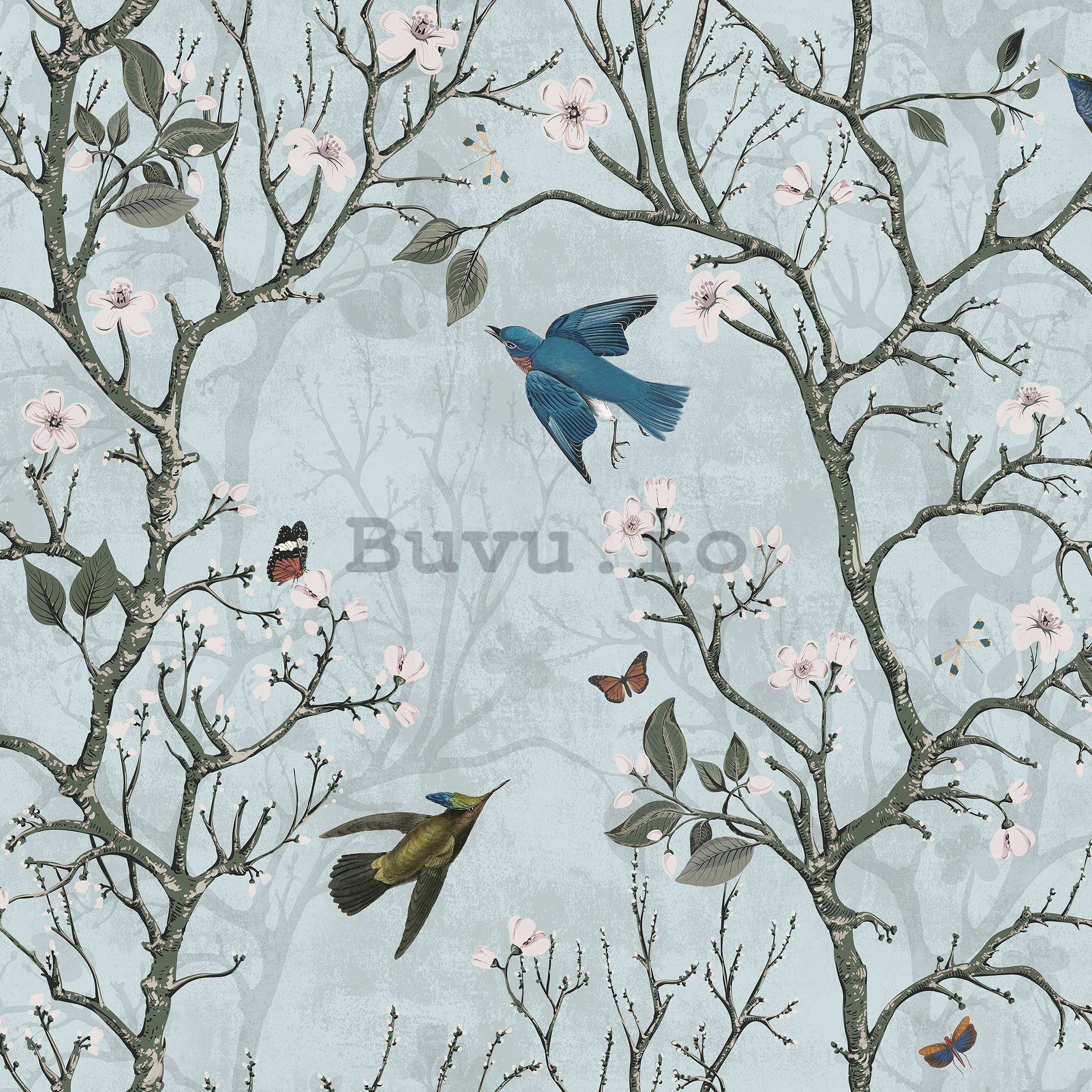 Fototapet vlies: Păsări și copaci (animat) - 254x184 cm