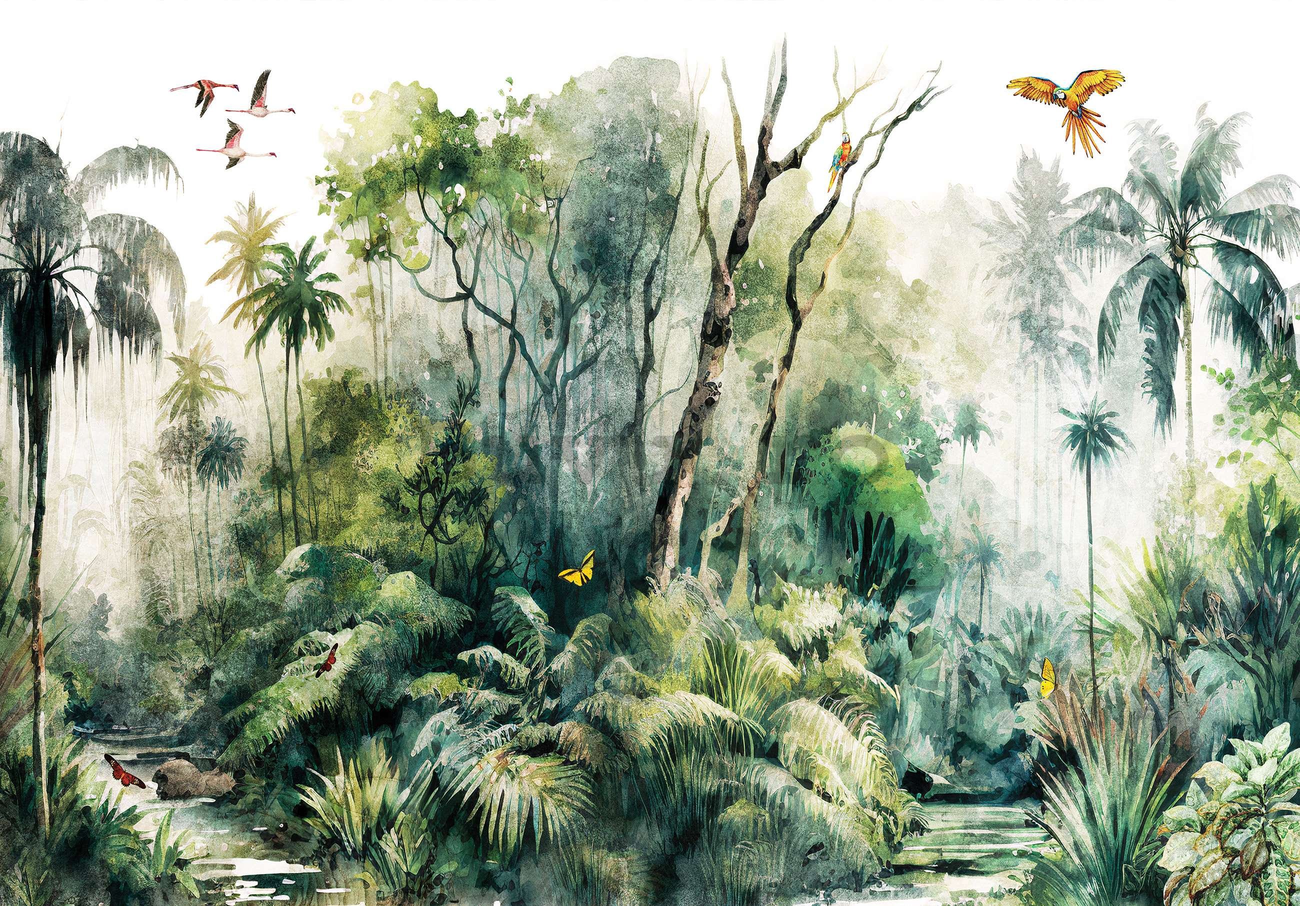 Fototapet vlies: În pădurea tropicală (pictat) - 368x254 cm