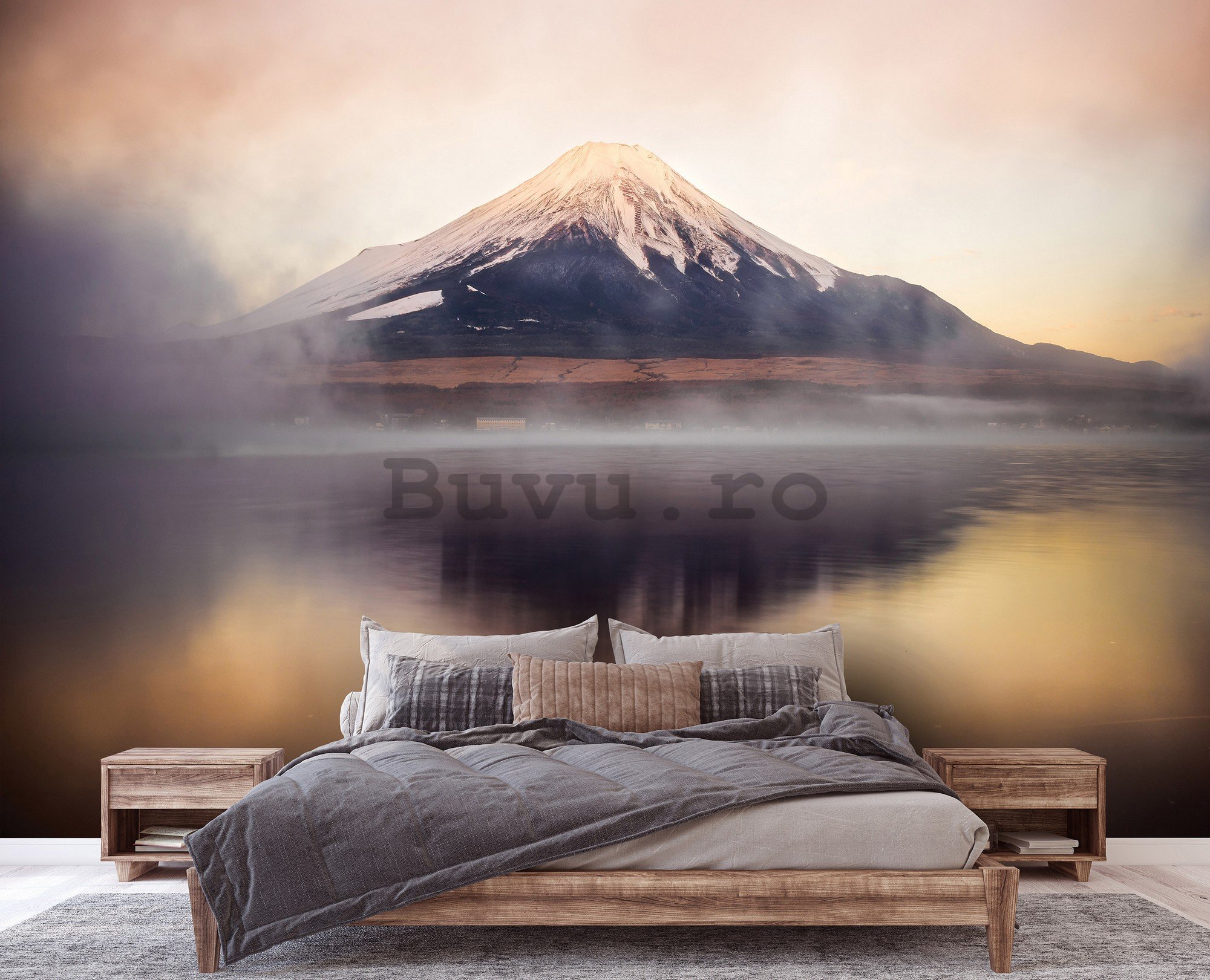 Fototapet vlies: Lacul și Muntele Fuji - 368x254 cm
