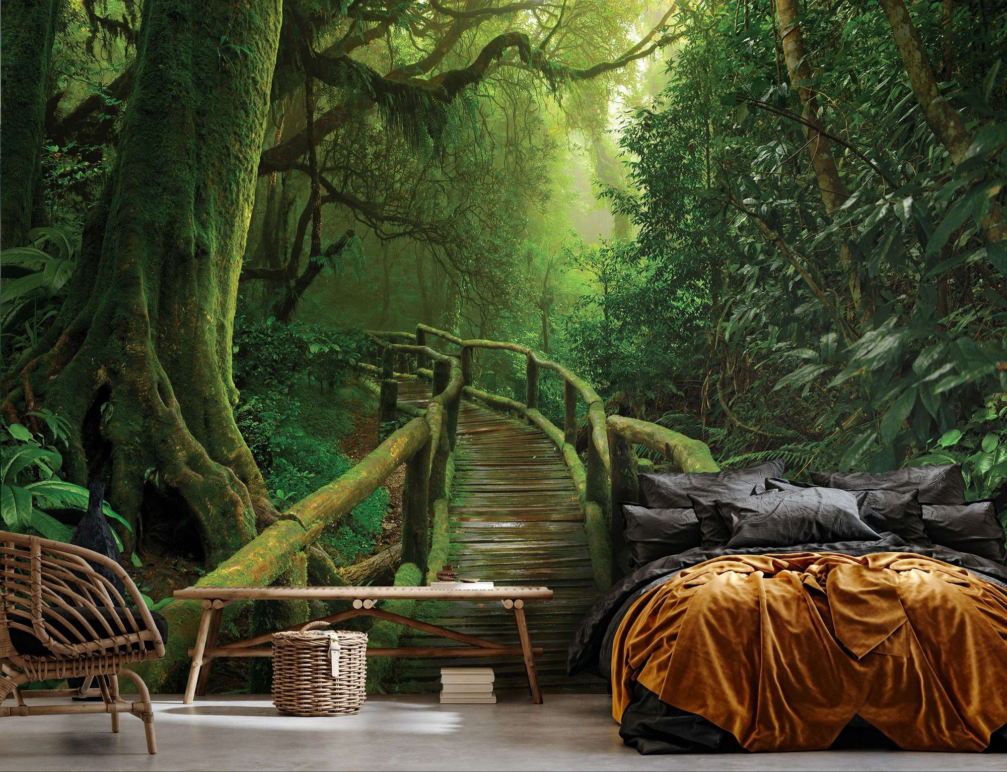 Fototapet vlies: O pasarela in jungla - 254x184 cm