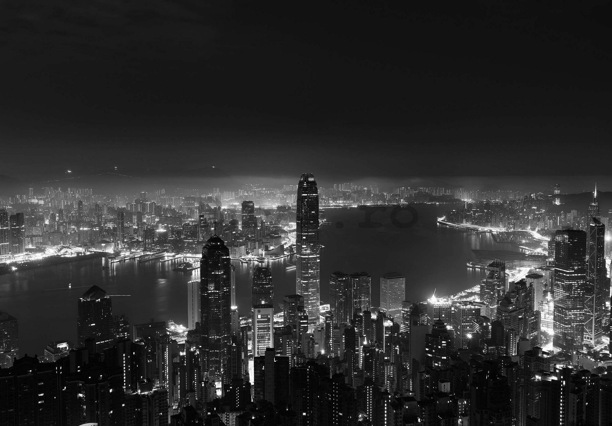 Fototapet vlies: Panorama unui oraș mare (alb - 254x184 cm