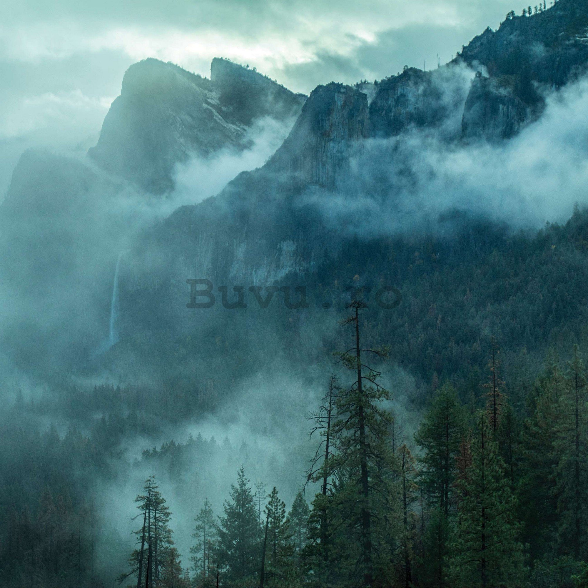 Fototapet vlies: Ceață în munți - 368x254 cm