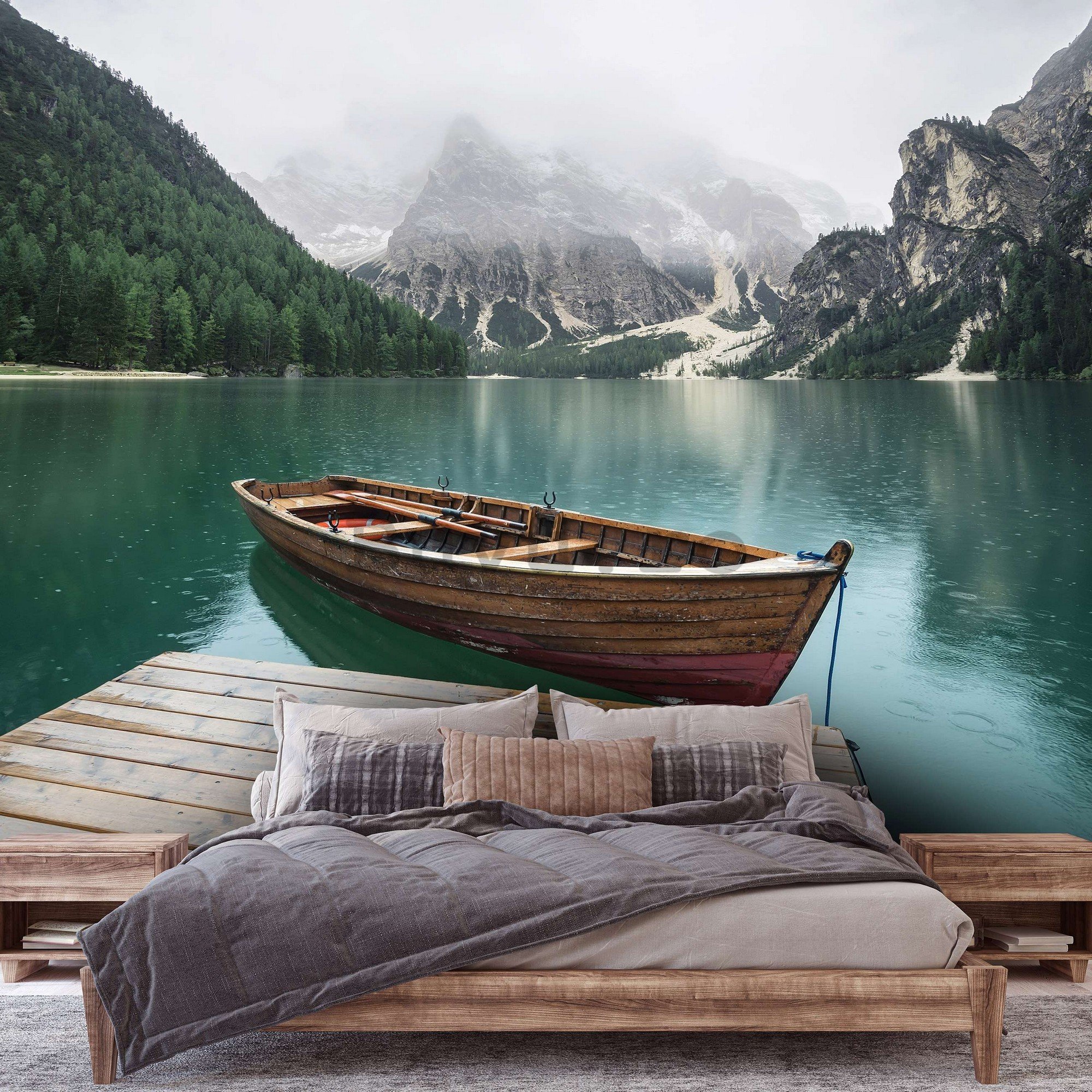 Fototapet vlies: Barcă pe lac - 152,5x104 cm