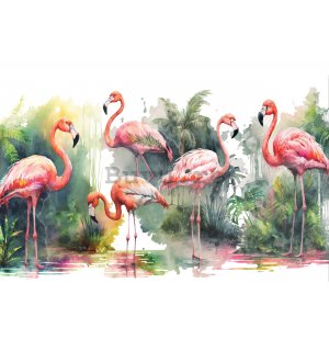 Fototapet vlies: Flamingo în natură - 416x254 cm