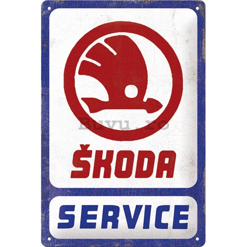 Placă metalică: Skoda - Service - 20x30 cm