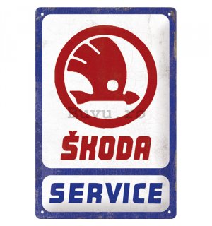 Placă metalică: Skoda - Service - 20x30 cm