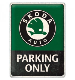 Placă metalică: Škoda (Parking Only) - 30x40 cm