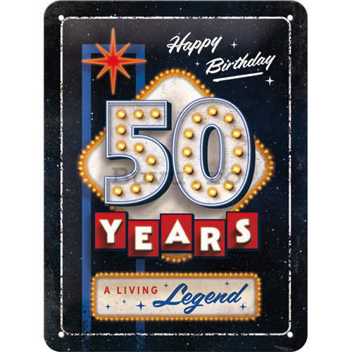 Placă metalică: 50 Years Birthday - 15x20 cm