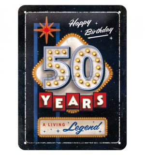 Placă metalică: 50 Years Birthday - 15x20 cm