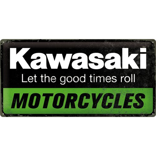 Placă metalică: Kawasaki Motorcycles - 50x25 cm