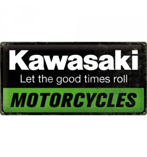 Placă metalică: Kawasaki Motorcycles - 50x25 cm