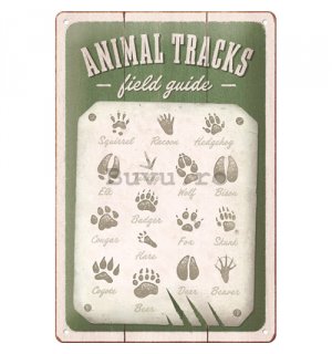 Placă metalică: Animal tracks - 30x20 cm