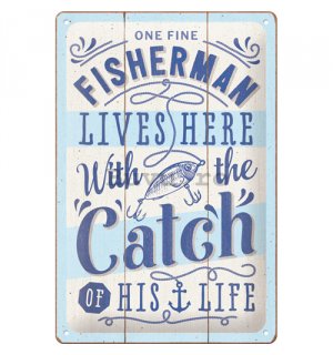 Placă metalică: Fishermans catch - 30x20 cm