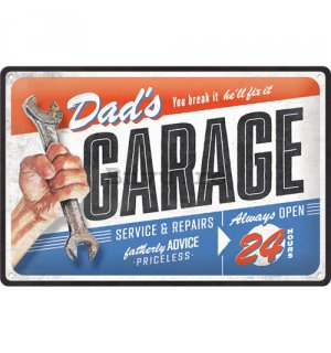 Placă metalică: Dads garage - 30x20 cm