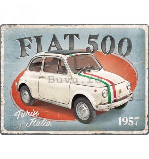 Placă metalică: Fiat 500 (Turin Italia) - 40x30 cm