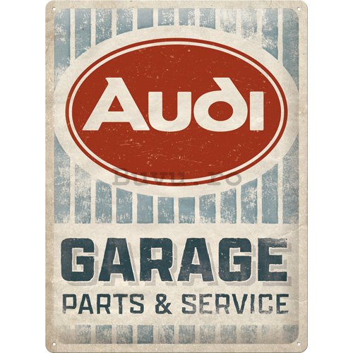 Placă metalică: Audi Garage (Parts & Service) - 30x40 cm