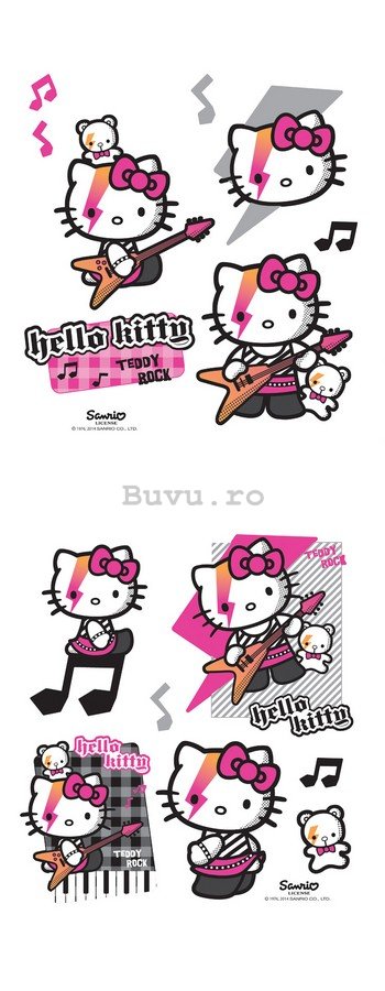 Abțibild pentru perete - Hello Kitty (Teddy Rock)
