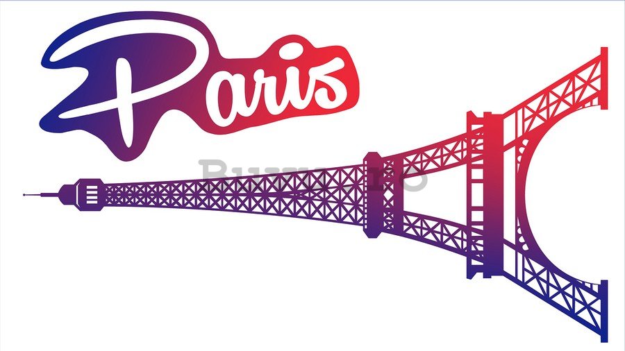 Abțibild pentru perete - Paris (Eiffel)