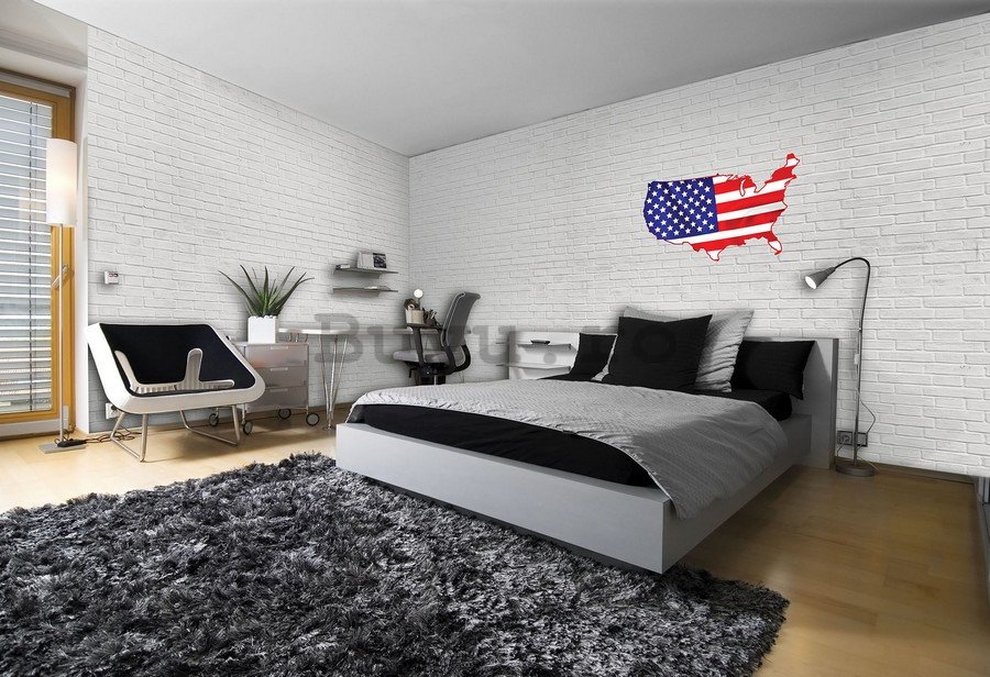 Abțibild pentru perete - USA (steag)