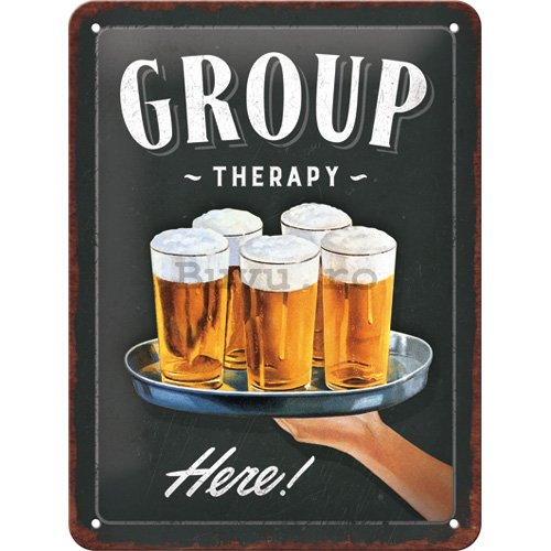 Placă metalică: Group therapy - 15x20 cm