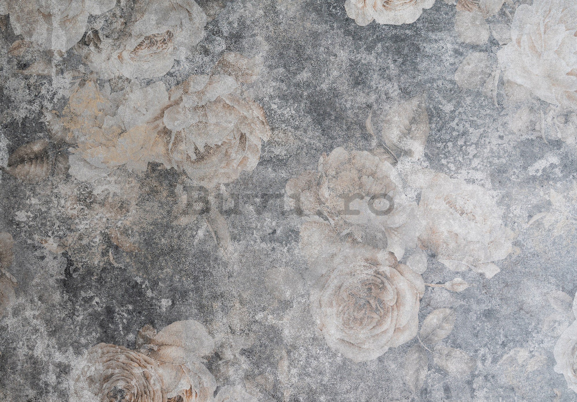 Fototapet vlies: Imitation structure flowers concrete - 254x184 cm