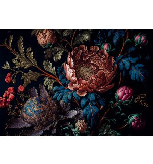 Fototapet vlies: Flowers peonies painting leaves - 416x290 cm