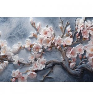 Fototapet vlies: Art Nature Painted Branches Flowers - 254x184 cm